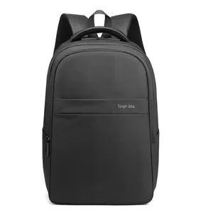 Sac à dos noir imperméable pour ordinateur portable avec design épuré et bretelles rembourrées