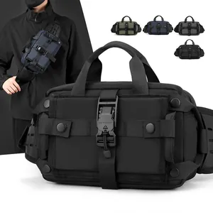 Herren Taktische Brusttasche Wasserdichte Nylon Gürteltasche Mit USB-Ladeanschluss Molle-System Crossbody Sling Bag Outdoor