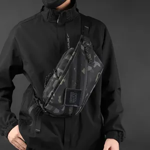 Camouflage tactische borsttas voor heren met grote capaciteit voor outdoor sport en vrije tijd