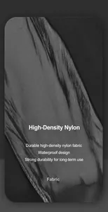 Detail of high-density nylon fabric with waterproof coating for durable crossbody bag
