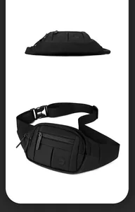 Détails du sac banane en nylon étanche avec double fermeture éclair et sangle