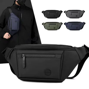 Men's Waterproof Nylon Waist Bag Casual Sport Outdoor Chest Crossbody Pack Multi Pocket Fashion Sling Bag For Daily Travel