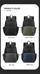 Business backpack available in black, army green, grey, and navy blue color options