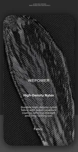 Close-up of waterproof high-density nylon fabric with durable twill texture on men's bag
