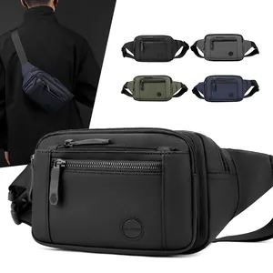 Heren Waterdichte Nylon Heuptas Outdoor Multi-pocket Borsttas Mode Casual Crossbody Tas Voor Reizen Sport Woon-werkverkeer