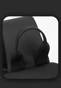Detail view of the durable nylon top handle with reinforced stitching on a black chest bag