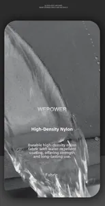 Macro shot of waterproof grey high-density nylon fabric with sliding water droplets