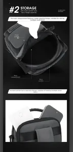 Detail view of the multi-compartment waterproof crossbody bag showing storage capacity