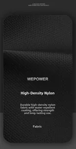 Detail of high-density nylon fabric with waterproof coating and honeycomb texture on backpack