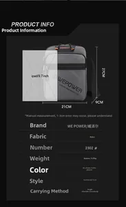Technical size diagram for gray nylon crossbody bag showing 21x27x9cm dimensions
