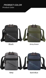 Detailed comparison of WEPOWER crossbody bags in black, green, grey, and blue colors