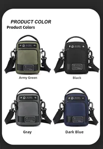 Waterproof tactical crossbody bags in green black grey and blue nylon fabric