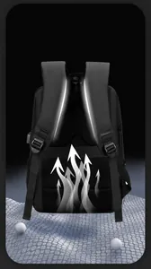 Diseño ergonómico de malla transpirable con correas en S y cinta para maleta en mochila negra