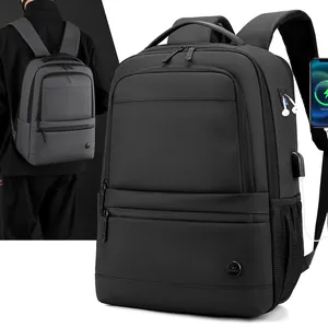 Mochila de Negocios para Hombre Expandible de Gran Capacidad Con Puerto de Carga USB Bolsa de Nylon Impermeable para Portátil
