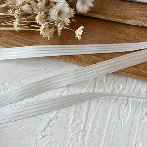White striped satin ribbon roll for gift wrapping and DIY crafts accessories