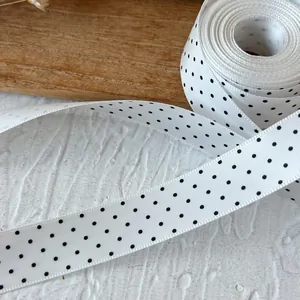 Ruban Satin à Pois Pour Accessoires Cheveux DIY Emballage Cadeau Sangle Décorative Polyester Matériaux Artisanat