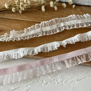 Ruffled Elastic Lace Trim Pleated Mesh Ribbon For DIY Sewing Craft Wedding Dress Clothing Sleeve Collar Decoration