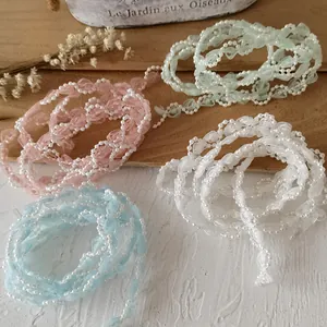 Pastellfarbenes Chiffon-Perlen-Spitzenband für DIY-Bastelarbeiten und Dekoration