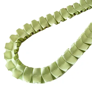 Plissierte matcha-grüne Spitzenborte für Kleider, Satinbänder für DIY-Handwerk