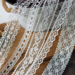 5-meter set of diverse white eyelash lace ribbons for DIY sewing and handmade crafts