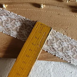4cm white eyelash floral hollow lace ribbon for DIY sewing decoration on wooden board