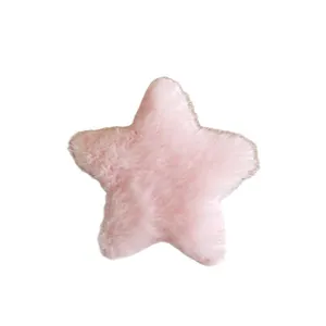 Plush pink star-shaped DIY accessory made of soft faux fur for Lolita craft decoration
