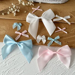 Handgefertigte Satinband Schleifen DIY Bastelmaterialien Für Kleidung Haarschmuck Geschenkbox Dekoration Ohne Klebstoff
