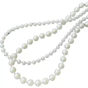 Elegante nastro di pizzo con perle bianche per cucito fai-da-te e lavori decorativi