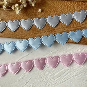 Heart Shaped Decorative Satin Ribbon For Gift Wrapping DIY Craft Wedding Party Decoration Polyester Lace Trim