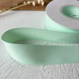Matte mint green 2.5cm ribbon roll for DIY bows and handmade Lolita accessories