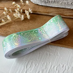 Gradiënt roos en speelkaarten lint met holografische laser afwerking voor DIY projecten