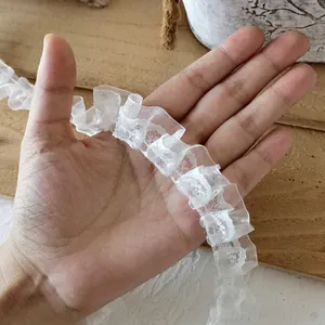 Layered Organza Ruffled Lace Trim Embroidered Pleated Ribbon For DIY Sewing Apparel Decoration Handicraft Accessory