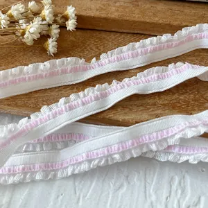 Elastische Falten Rüschen Spitzenborte Band Für DIY Handwerk Puppenkleidung Nähen Dekoration Polyester Gewebte Spitze