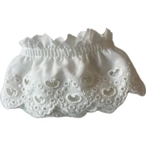 Volants en dentelle anglaise blanche élastique avec broderie cœur ajourée pour DIY