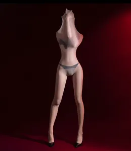 Sheer full body jumpsuit in nude color with high transparency and seamless fit design