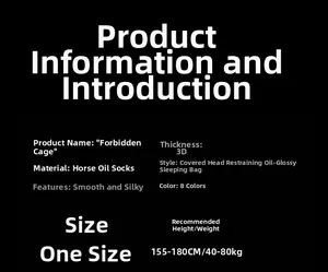 Size chart for glossy full body bodysuit featuring premium stretchy and silky fabric