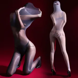 Oil Shiny Ultra Thin Full Body Stocking For Women High Gloss Transparent Catsuit Seamless Bodystocking Sexy Clubwear One Piece Tight