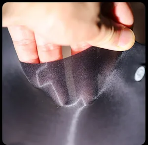 Detail shot showing the high elasticity and ultra-thin sheer texture of ice silk men underwear