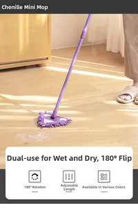 Microfiber triangular mop with 180° swivel head for wet and dry floor cleaning