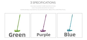 Telescopic triangular mop set shown in green, purple, and blue color variations