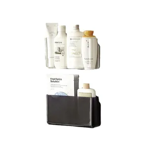 Transparent wall-mounted storage box for bathroom toiletries with large capacity design