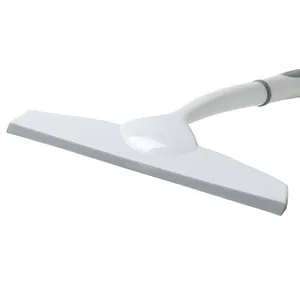 Ergonomic handheld window squeegee with white silicone blade for glass cleaning