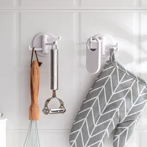 180 Degree Rotating Wall Hook Multi-Arm ABS Plastic Self-Adhesive Storage Hook For Kitchen Bathroom Office Towel Key Holder