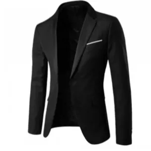 Heren Slim Fit Casual Blazer Katoenmix Eén Knoop Effen Kleur Zakelijke Pakjas Voor Bruiloft Feest Kantoor Bovenkleding