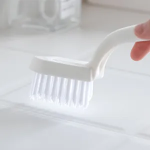 Ergonomic hard bristle gap cleaning brush for bathroom tiles and kitchen surfaces