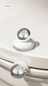 Macro shot of a chrome sphere toilet lid lifter with effortless screw installation