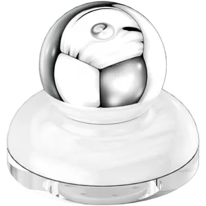 Modern chrome silver suction cup toilet lid lifter with sleek round metallic handle