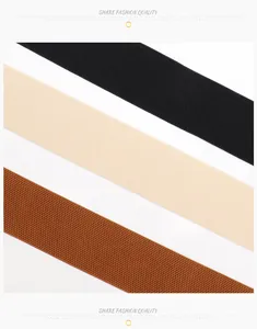Detailed texture of woven elastic belts in black, beige, and brown for winter coats