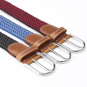 Unisex Elastic Woven Belt Stretch Braided Pin Buckle Waist Strap For Women Men Jeans Casual Fashion Waistband Daily Accessories