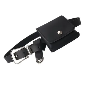 Hüfttasche aus PU-Leder mit abnehmbarem Mini-Beutel und westlicher Silberschnalle